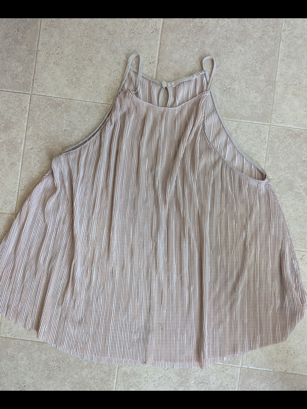 Lush Pleated Halter Tank Top in Taupe